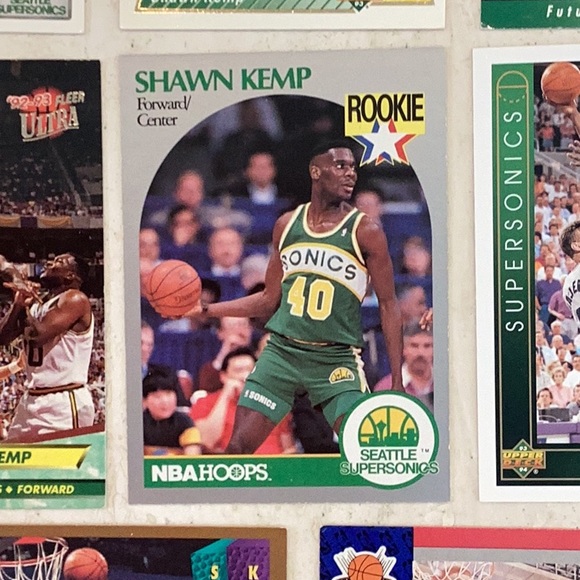 Shawn Kemp Basketball Cards Rookie 1990 NBA Hoops 279 Seattle SuperSonics 8 - Picture 3 of 13